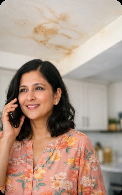 Relieved customer on the phone after getting help